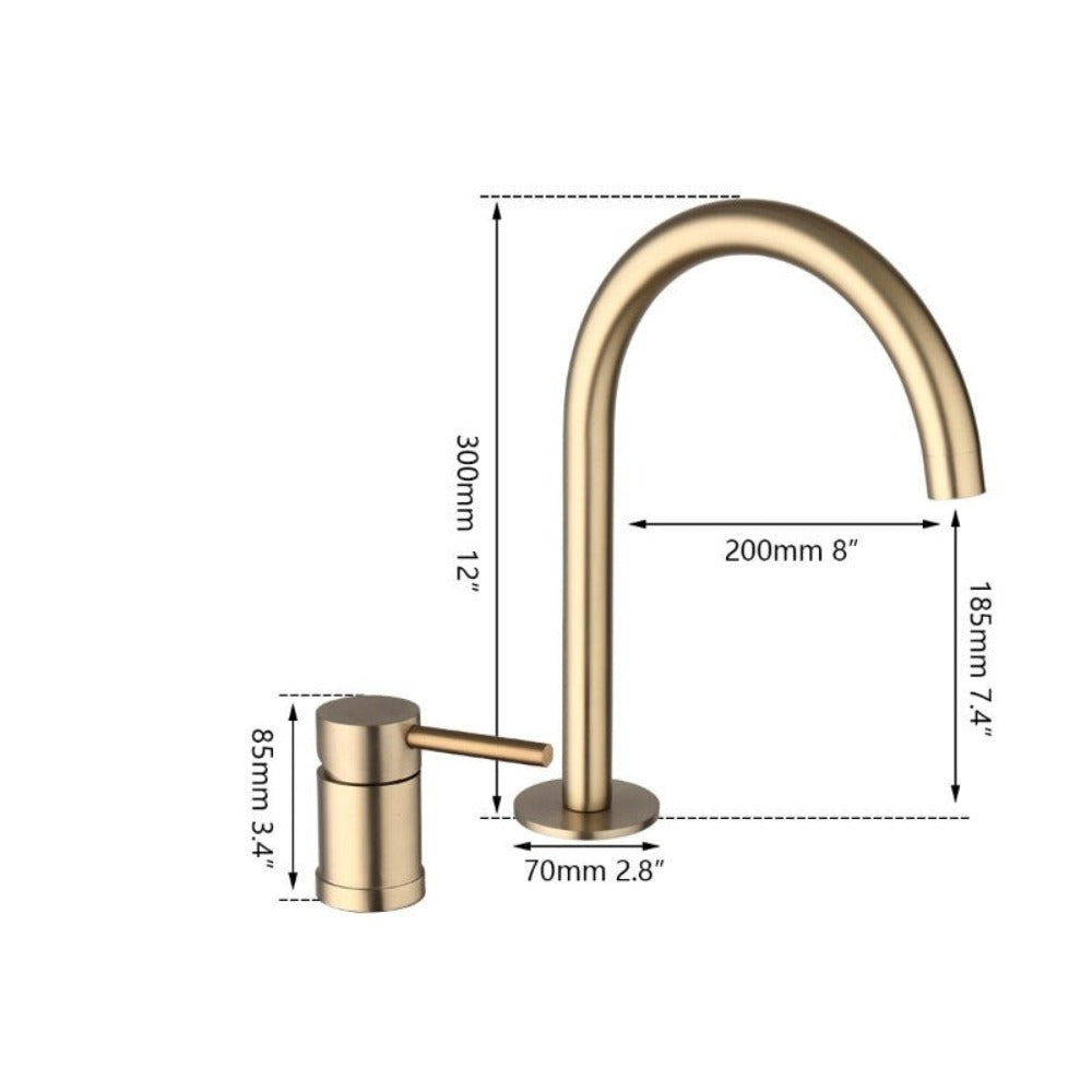 Brushed Gold Bathroom Bathtub Faucet