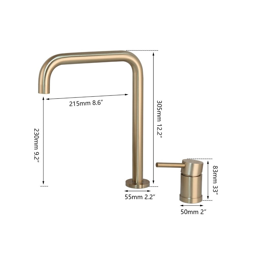 Brushed Gold Bathroom Bathtub Faucet