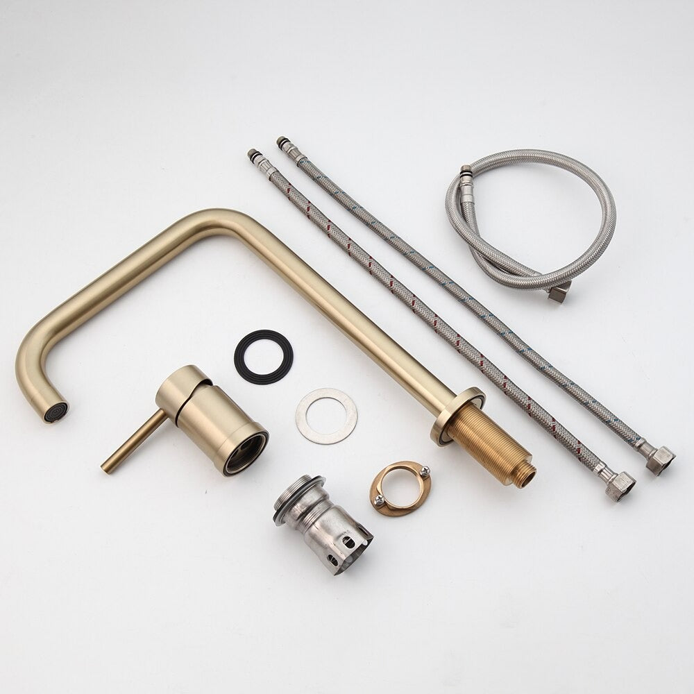 Brushed Gold Bathroom Bathtub Faucet