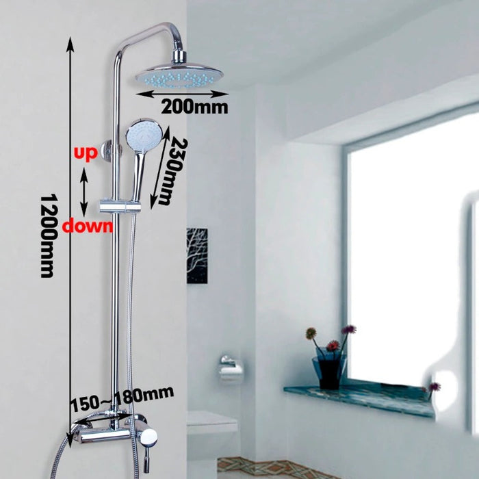 8 Inch Wall Mount Dual Handle Shower Faucet Set