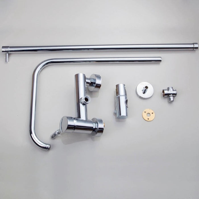 8 Inch Wall Mount Dual Handle Shower Faucet Set