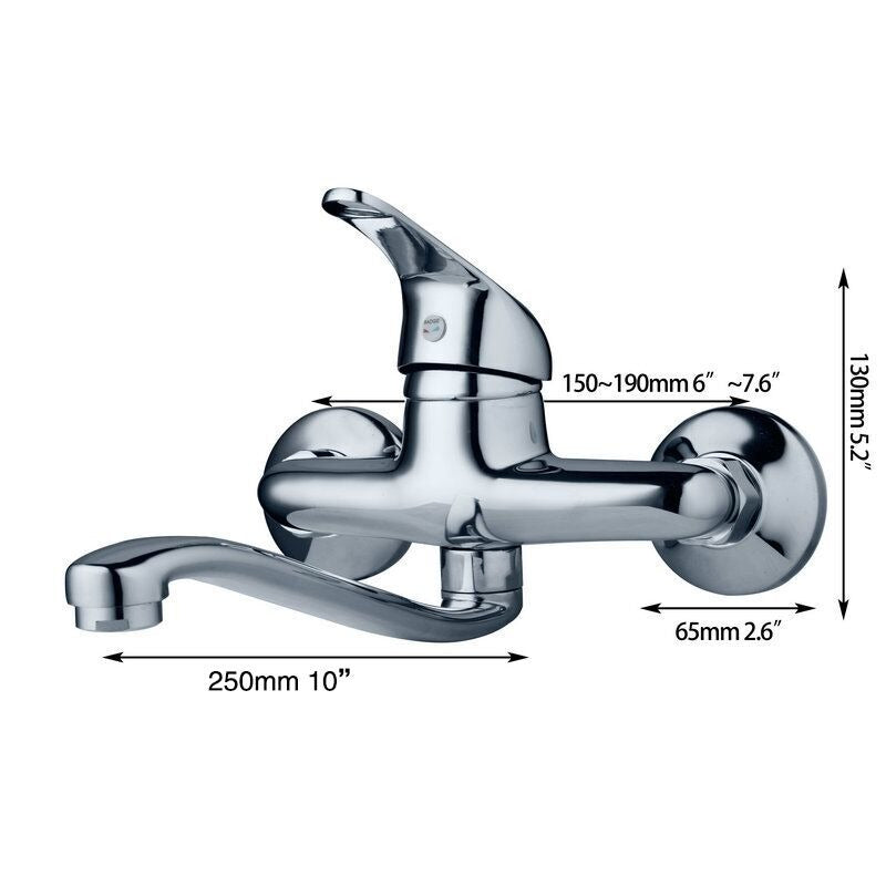 Chrome Brass Wall Mounted Bathroom Faucet Tap