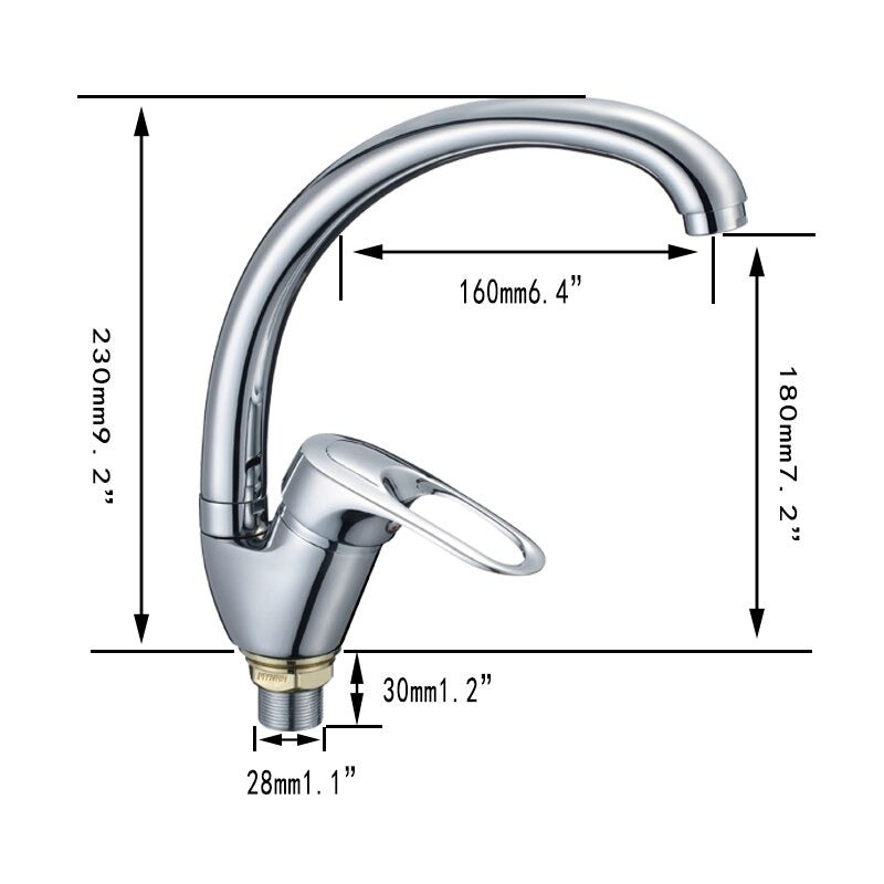 360 Swivel Degree Rotation Chrome Kitchen Faucet