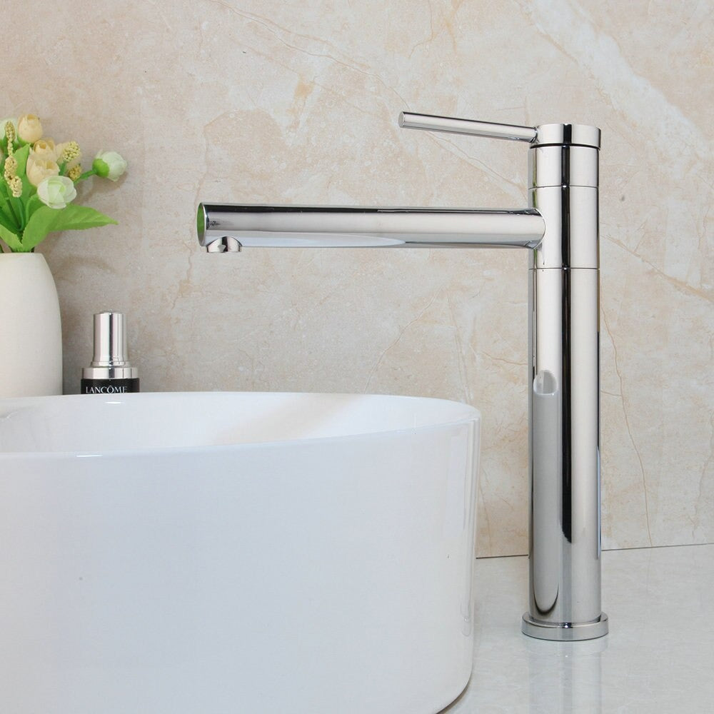 Long Spout Handle Deck Mount Mixer Faucet