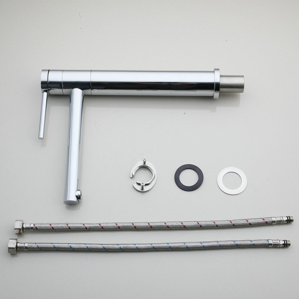 Long Spout Handle Deck Mount Mixer Faucet