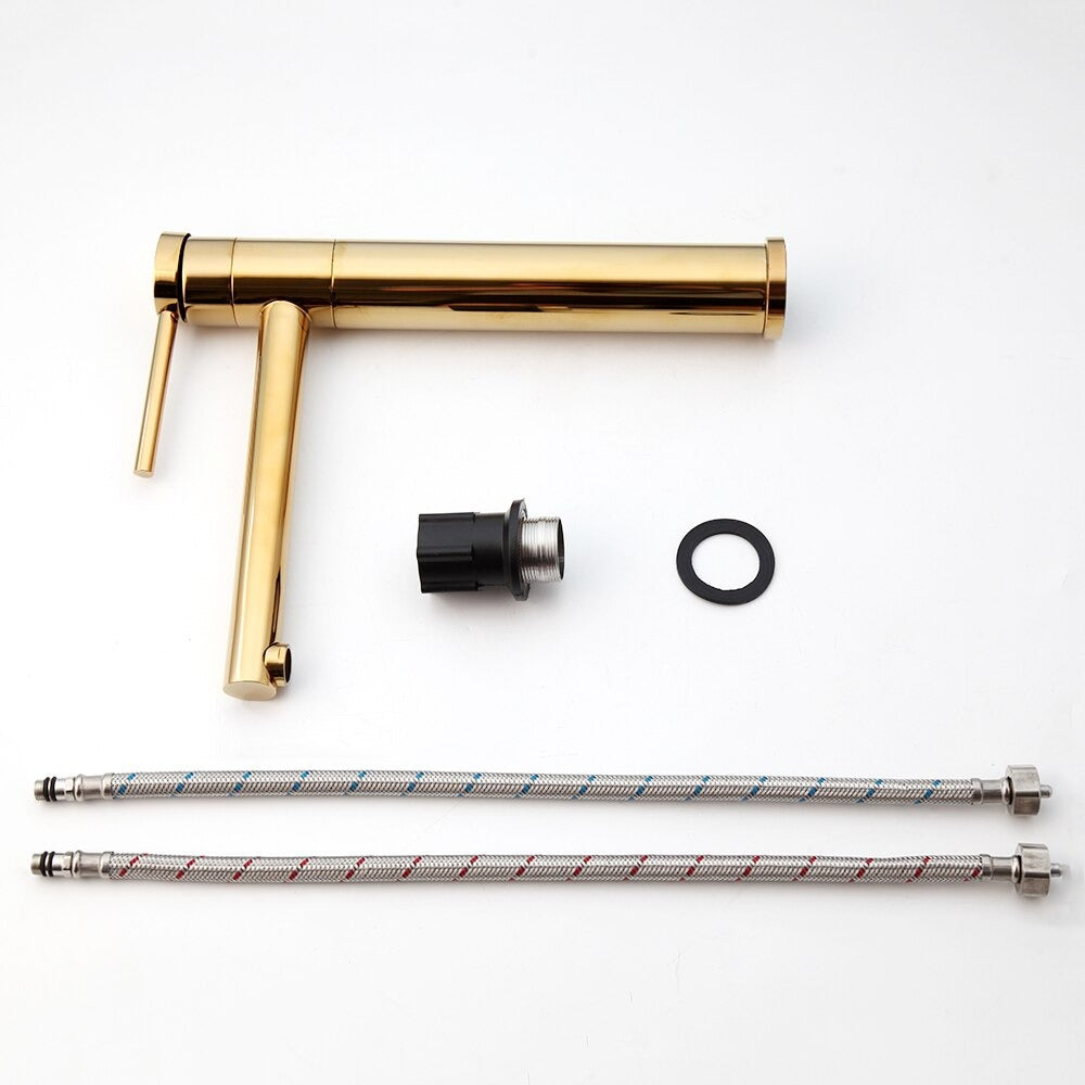 Long Spout Handle Deck Mount Mixer Faucet