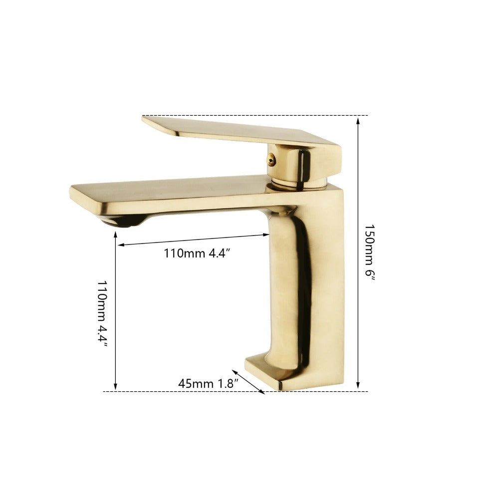 Golden Wash Basin Sink And Bathroom Faucet Tap