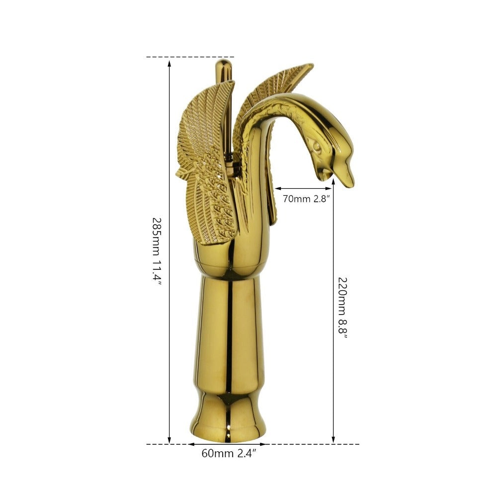 Swan-Shape Deck Mounted Bathroom Tall Waterfall Faucet