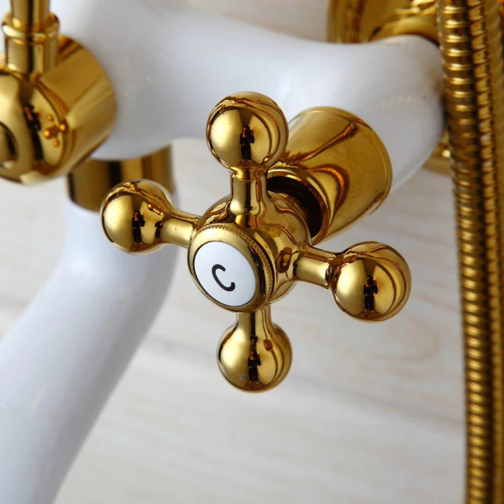 Telephone Shape Wall Mounted Hand Shower Mixer Faucet Tap Set