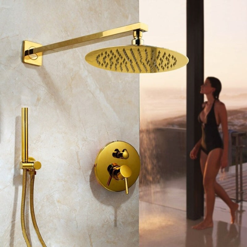 Wall Mount Rainfall Shower Faucet Set