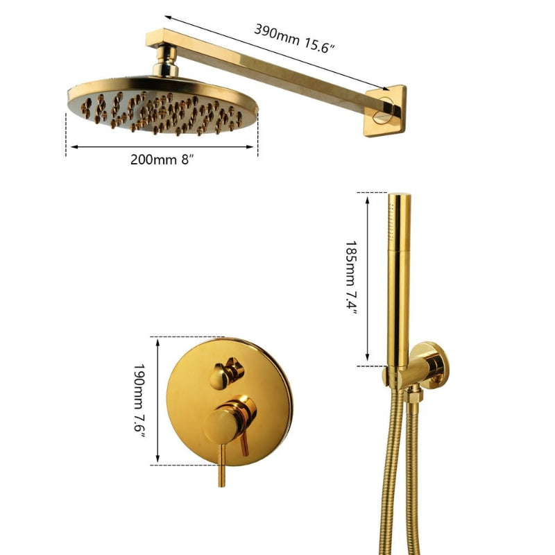 Wall Mount Rainfall Shower Faucet Set