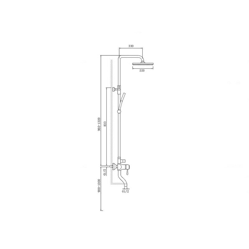 Golden Plated Wall Mounted Solid Brass Shower Faucet Set
