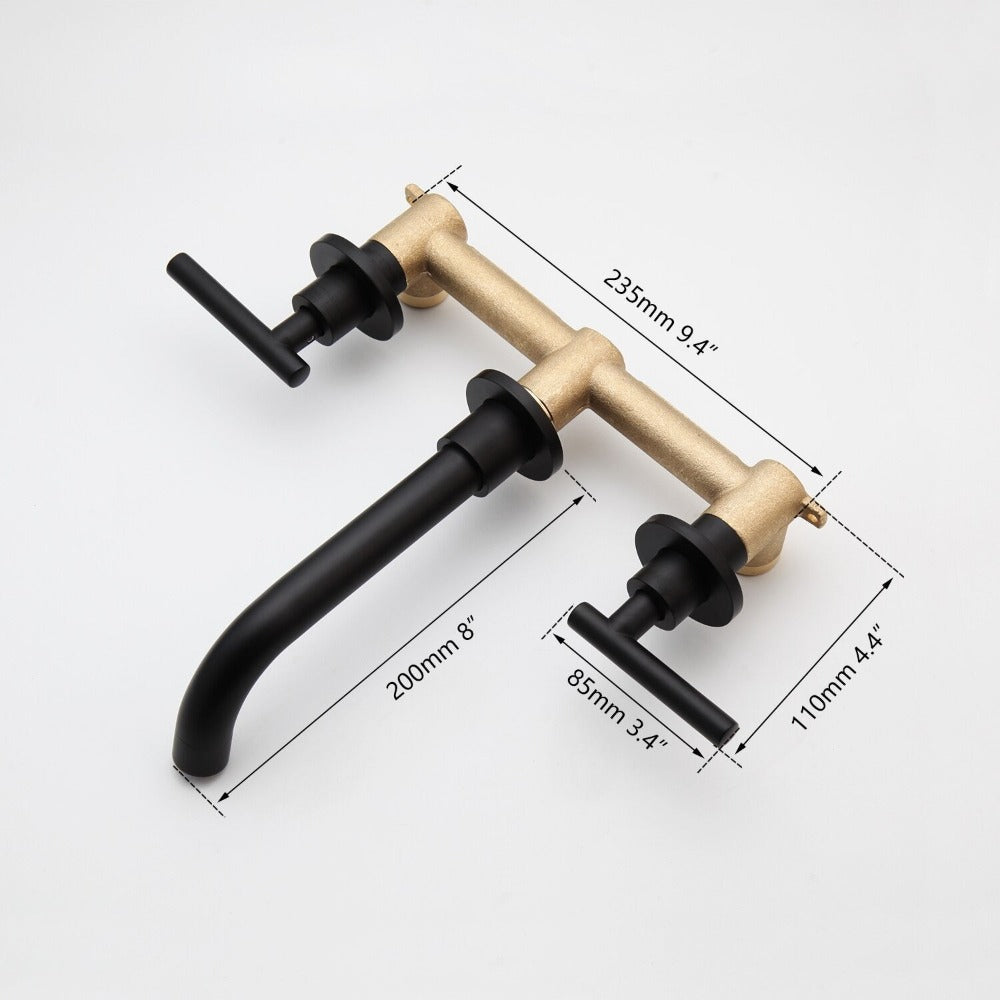Matte Black Wall Mounted Faucet Spray Mixer Tap
