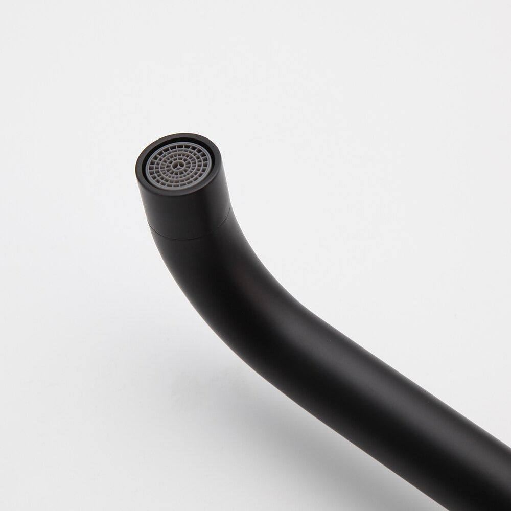 Matte Black Wall Mounted Faucet Spray Mixer Tap