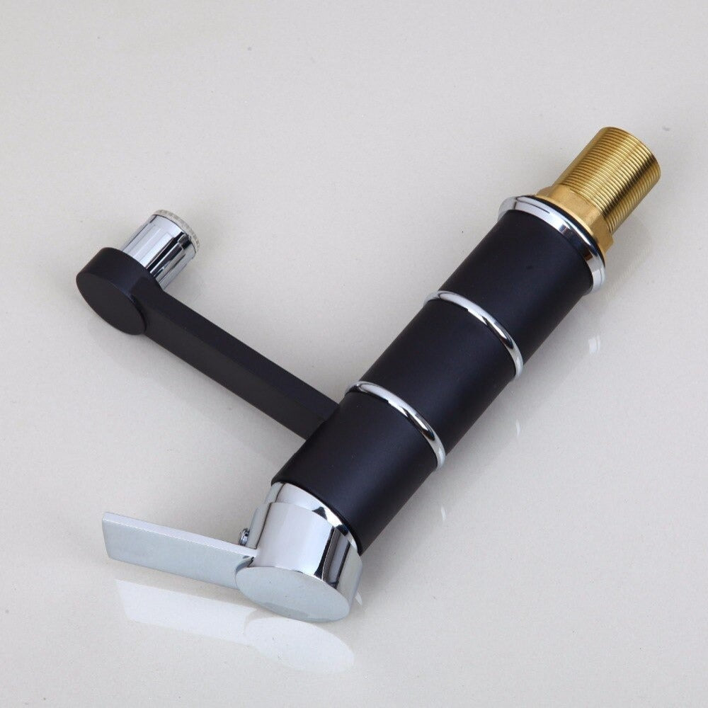 LED Matte Black Bathroom Stream Faucet