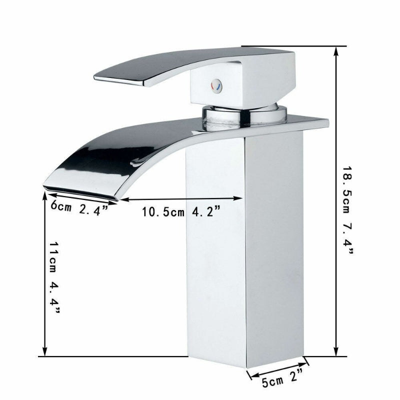 Solid Brass Waterfall Chrome Faucet Tap