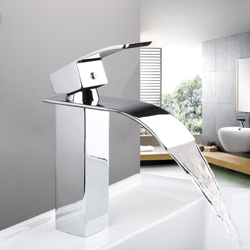 Solid Brass Waterfall Chrome Faucet Tap