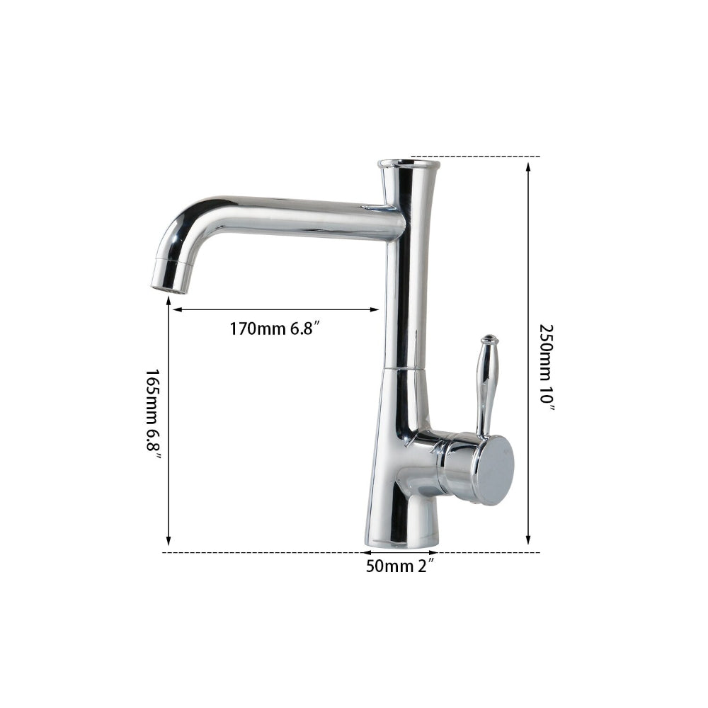 360 Swivel Chrome Polished Deck Mounted Sink Mixer Tap