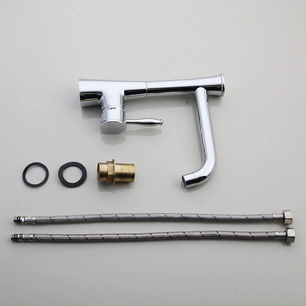 360 Swivel Chrome Polished Deck Mounted Sink Mixer Tap