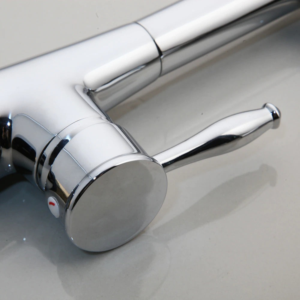 360 Swivel Chrome Polished Deck Mounted Sink Mixer Tap