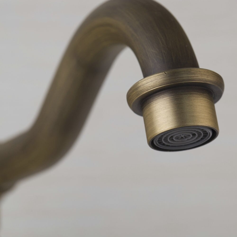 Wall Mounted Bathtub Antique Brass Mixer Tap