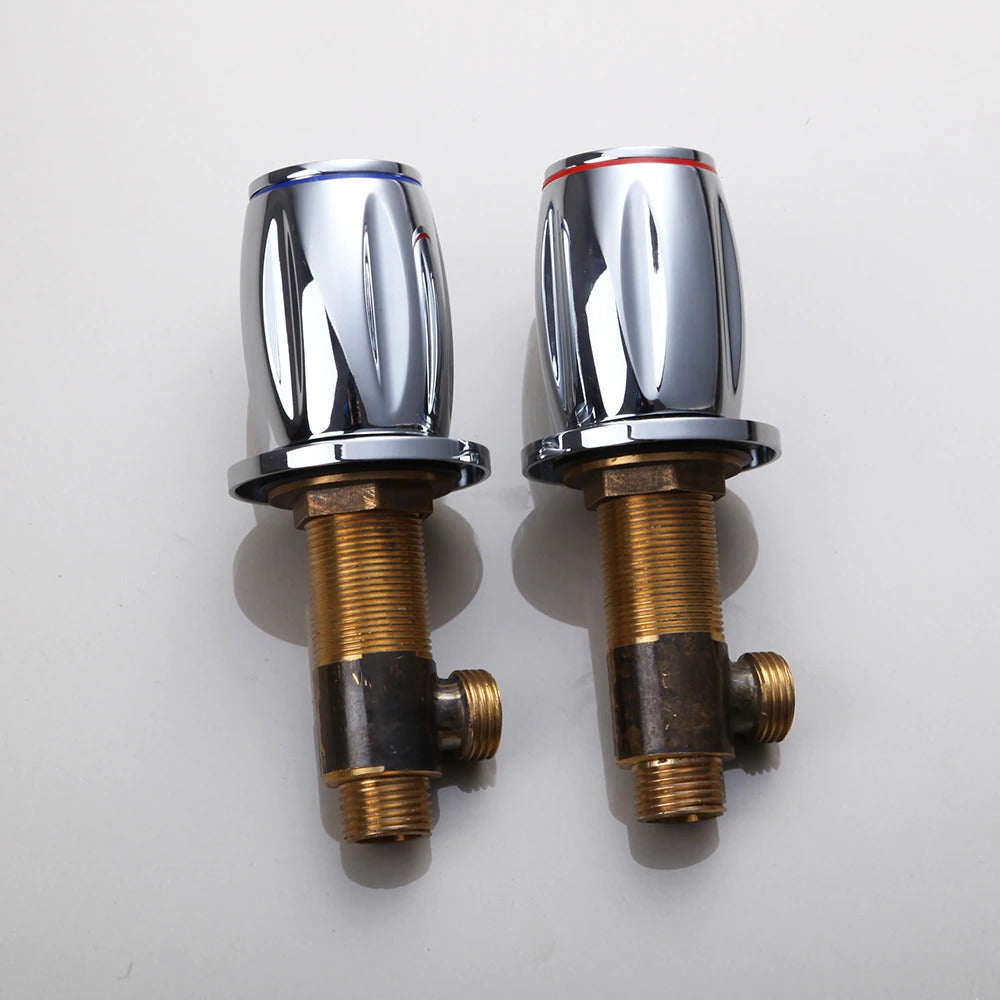 Double Handle Waterfall Deck Mount Mixer Faucet