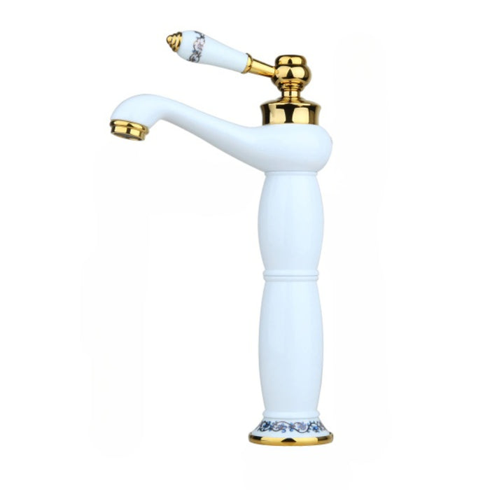 White Painted Ceramic Handle Finish Waterfall Faucet