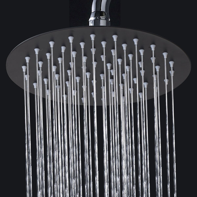 8 Inch Ultra-thin Black Painting Round Wall Mount Shower Set