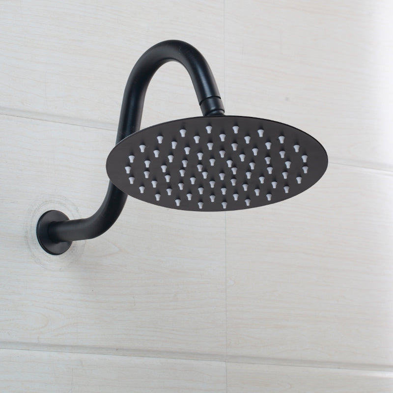 8 Inch Ultra-thin Black Painting Round Wall Mount Shower Set