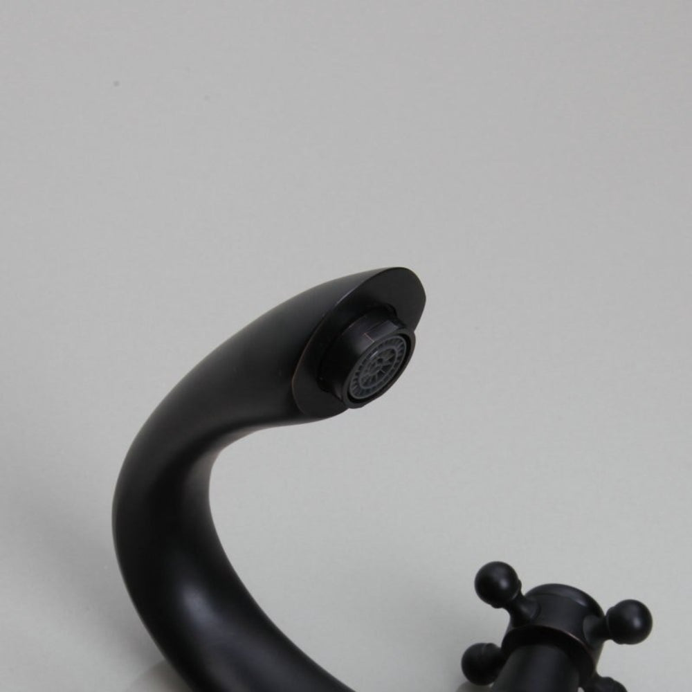 Oil Rubbed Black Doubles Handles Basin Mixer Faucet