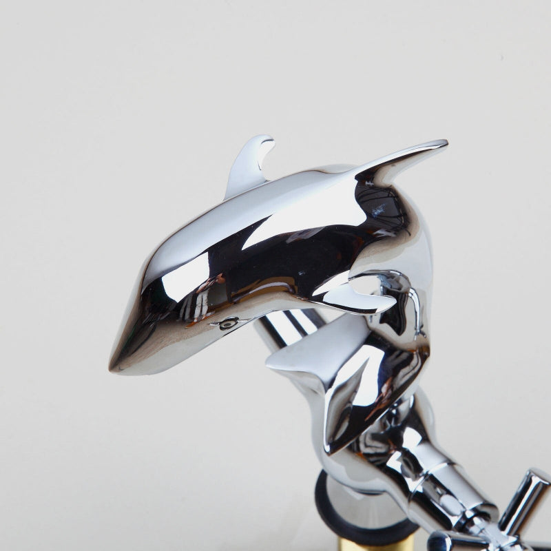 Polished Chrome Two Handles Deck Mounted Swan Faucet