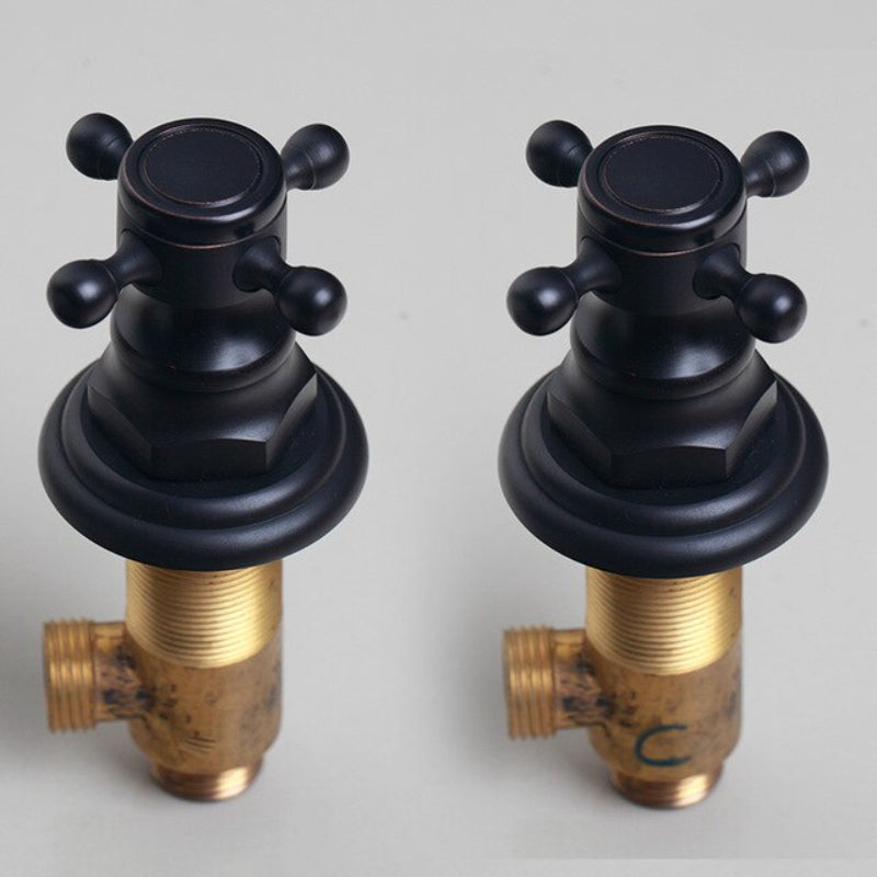 8 Inch Ultra-thin Black Painting Round Wall Mount Shower Set