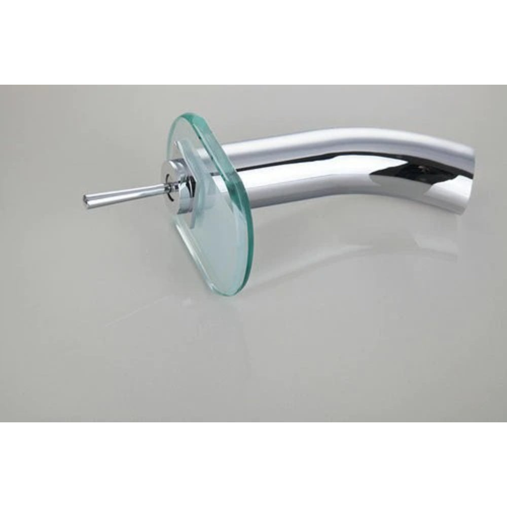 Tall Glass Chrome Waterfall Spout Sink Faucet