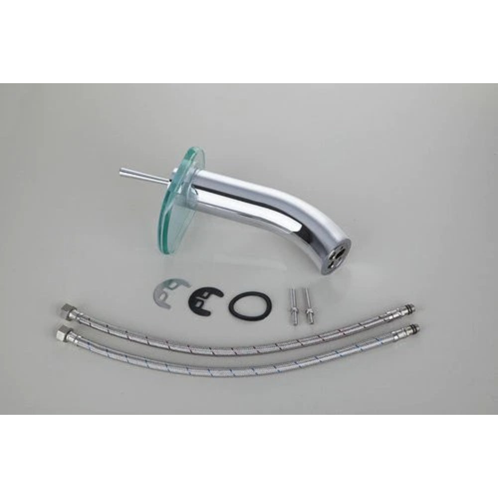 Tall Glass Chrome Waterfall Spout Sink Faucet