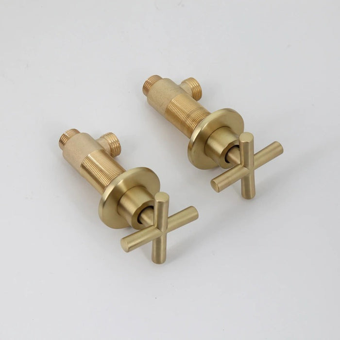 8 Inch Brushed Gold Rainfall Shower Faucet Set