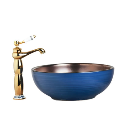 Ceramic Art Design Vessel Bathroom Sink Set