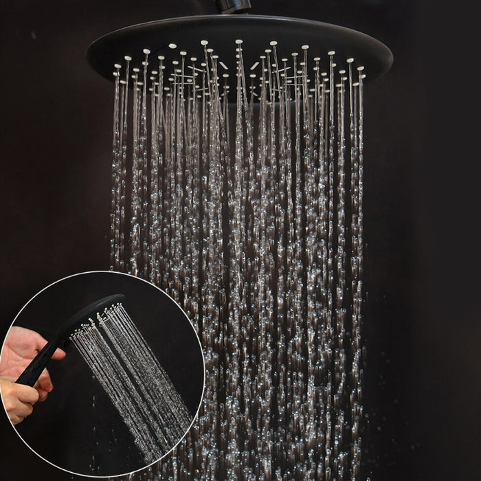 Rainfall Wall Mounted Shower Faucet Set With Hand Shower