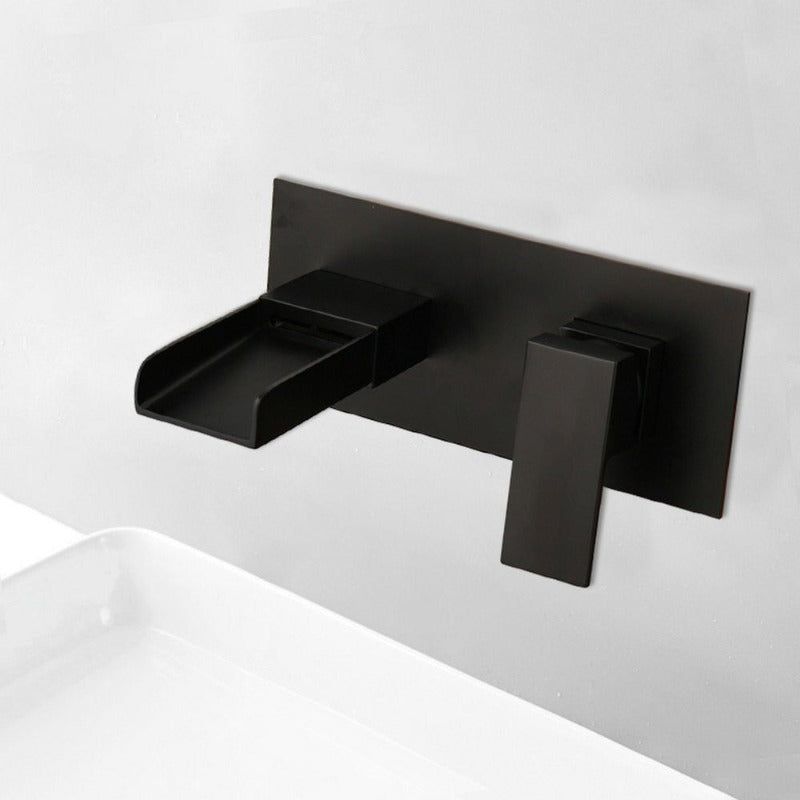 Matte Black Bathroom Bathtub And Waterfall Basin Display Tap