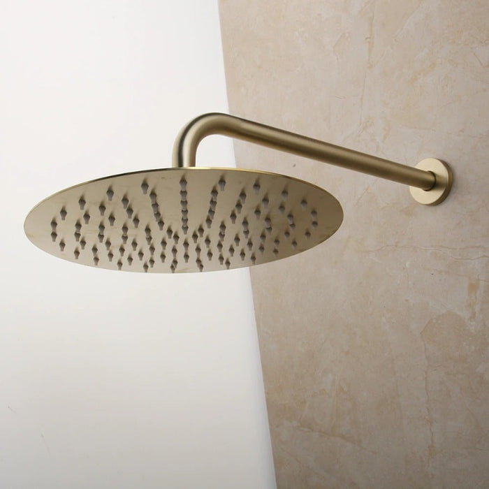 Brush Golden 10 Inch Round Shower Faucet Set