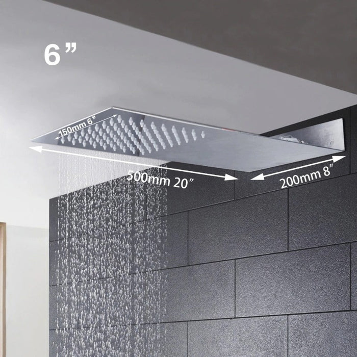Chrome Polished LED Thick Bathroom Wall Mounted Shower Head