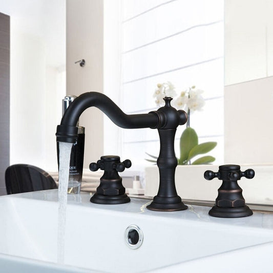 ORB Black Bathtub Faucet Shower Set Deck Mounted