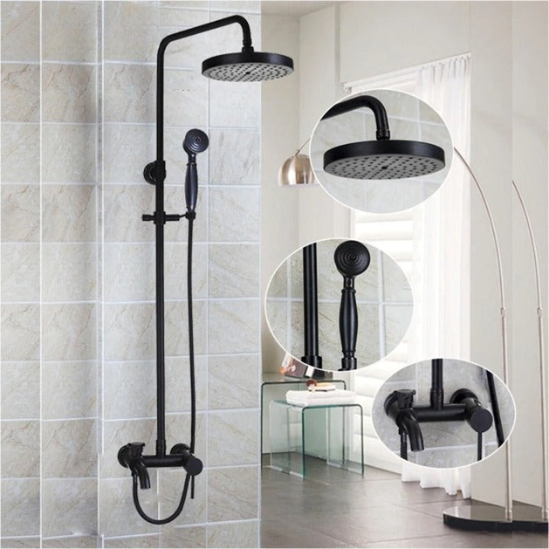 Matte Black Bathroom Rainfall Shower Set