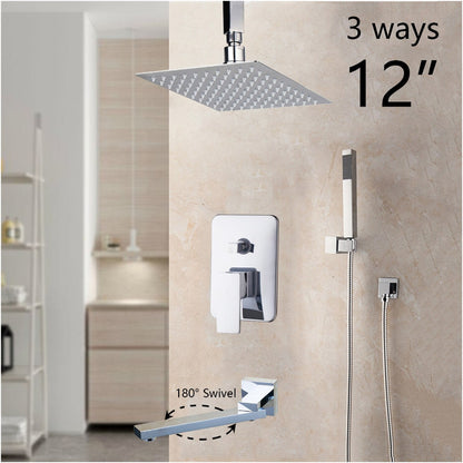 Ceiling Mounted Bathroom Rainfall Shower Set