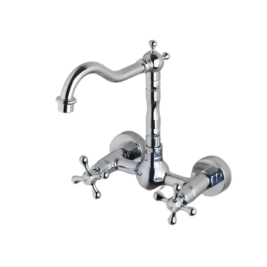 360 Swivel Wall Mounted Chrome Rotated Mixer Tap