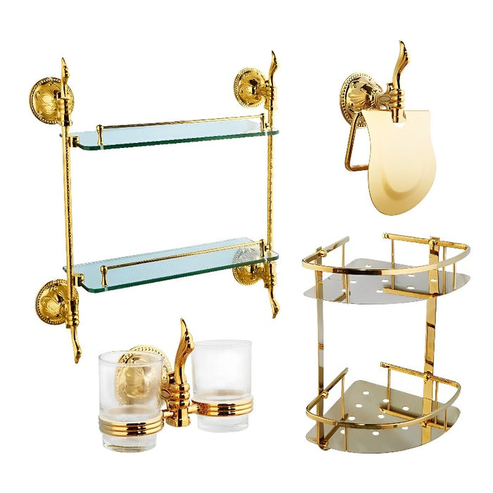 Golden Plated Bathroom Hardware Set