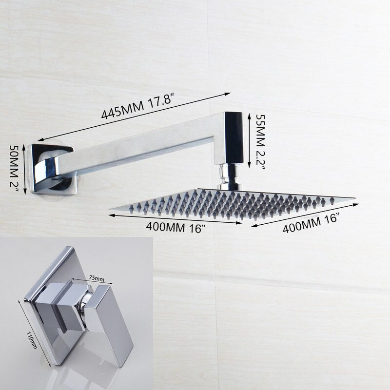 Chrome Brass Wall Mounted Single Handle Shower Set