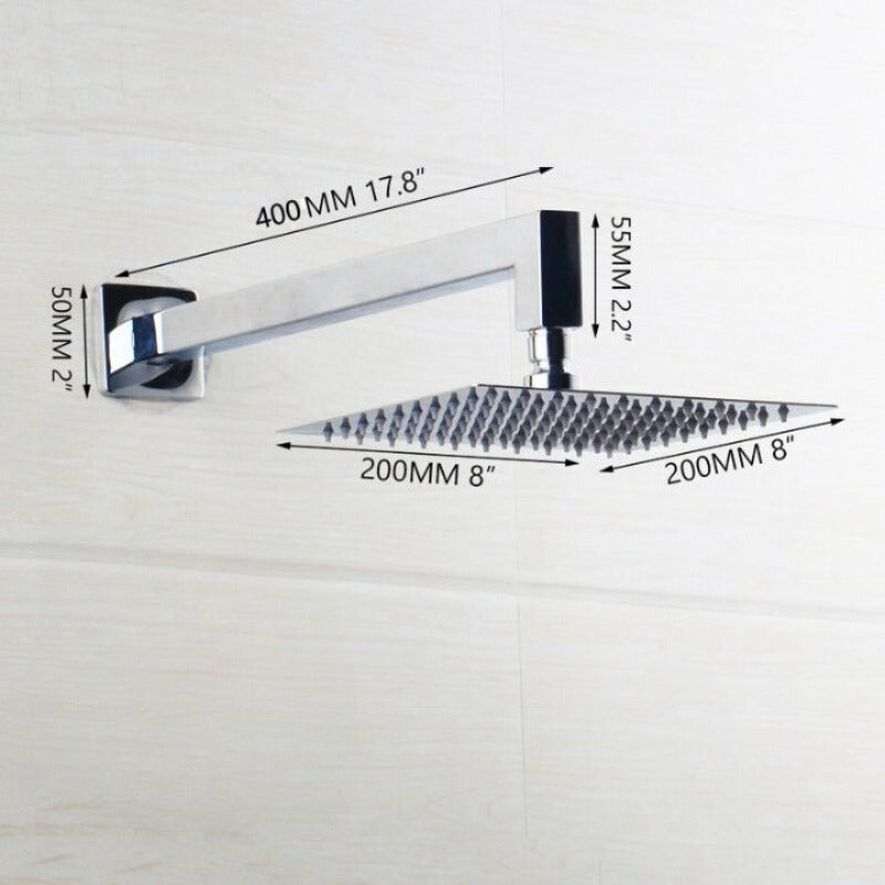 Super-Slim Bathroom Wall Mounted Square Shower Head