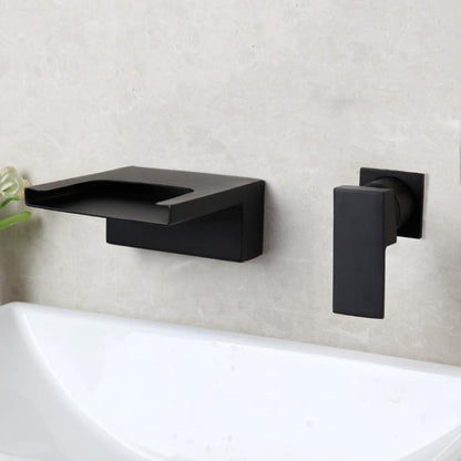 Matte Black Waterfall Bathtub Spout Faucet Mixer Tap