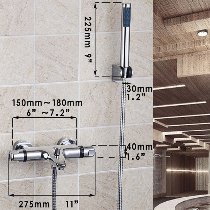 Bathroom Thermostatic Rainfall Shower Set