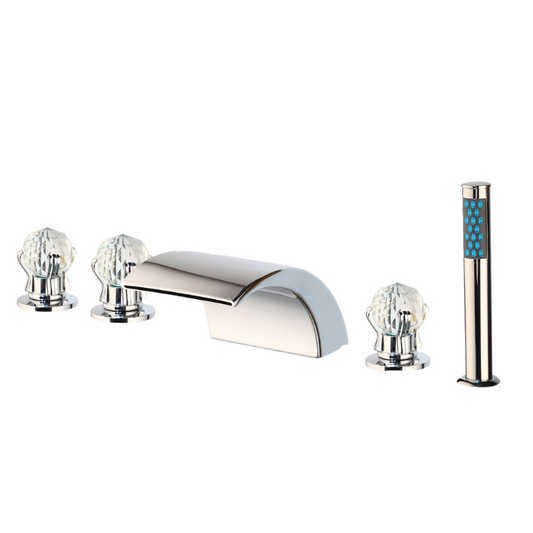 Waterfall Spout Diamond Handles Faucet Set